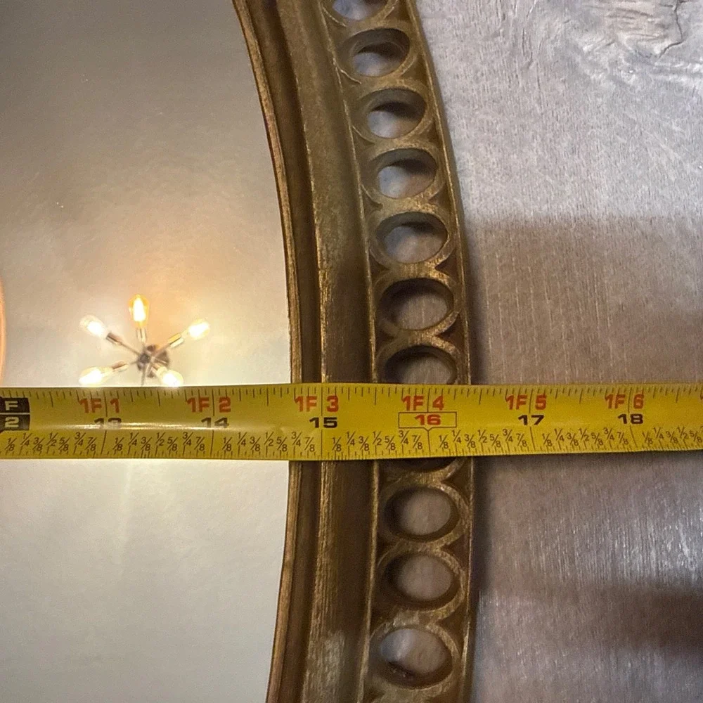 Vintage Burwood #4421 Hollywood Regency Oval Gold Wall Mirror Ornate‎